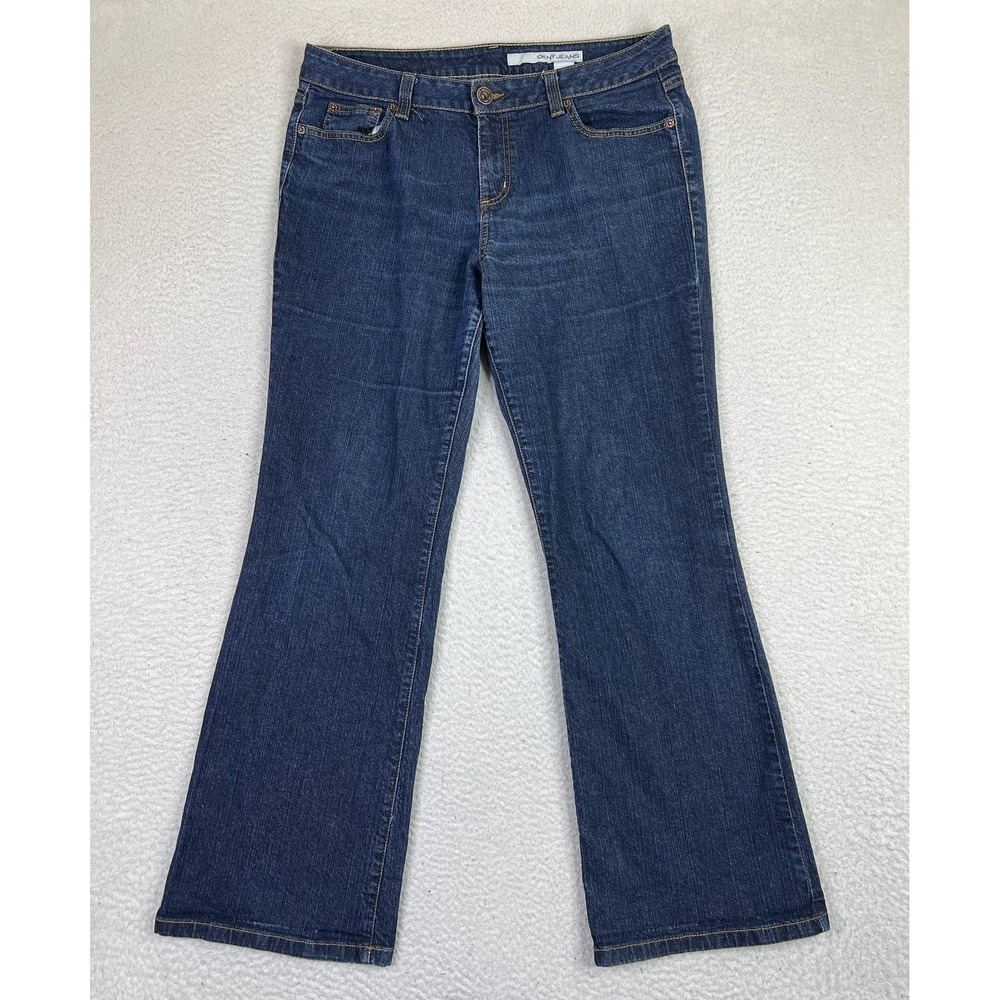 DKNY Jeans Soho Jean Womens 16R Dark Blue Bootcut Denim Stretch Zip Fly Classic